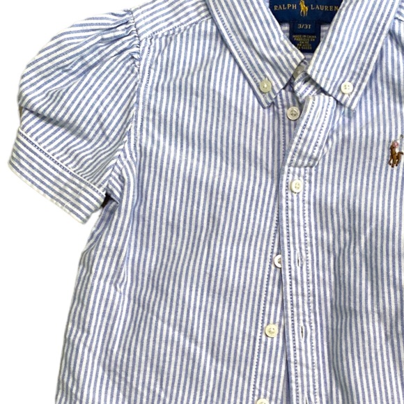 Girls Ralph Lauren Short Sleeve Oxford Shirt - Picture 5 of 12